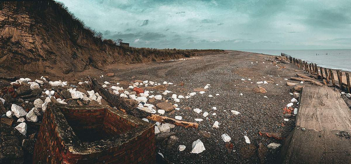 Broken road on Spurn Point